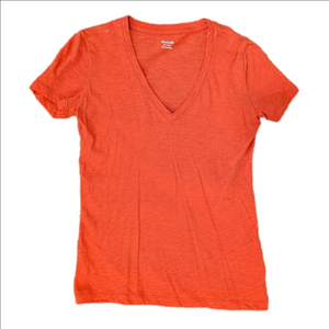 Madewell V-Neck Short Sleeve Tee in Orange